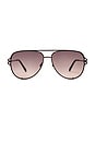 view 1 of 3 High Key Twist Sunglasses in Chocolate & Brown Fawn