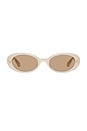 view 1 of 2 Felt Cute Sunglasses in Bone & Tan