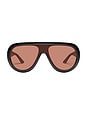 view 1 of 2 LUNETTES DE SOLEIL in Black & Dark Apricot