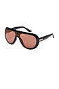 view 2 of 2 LUNETTES DE SOLEIL in Black & Dark Apricot