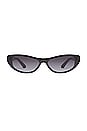view 1 of 2 X Guizio Slate Cat Eye Sunglasses in Black & Smoke