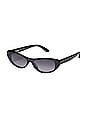 view 2 of 2 X Guizio Slate Cat Eye Sunglasses in Black & Smoke