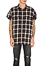 view 1 of 5 Oversized Cut Off Shirt in Black Plaid