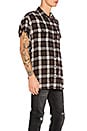 view 2 of 5 Oversized Cut Off Shirt in Black Plaid