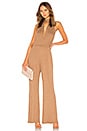 view 1 of 4 Metallic Rib Charlie Sweater Jumpsuit in Caramel & Gold