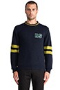 view 1 of 6 Knitted Round Neck Sweater in Navy