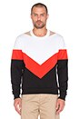 view 1 of 3 SWEAT AVEC EMPIÈCEMENT CHEVRONS in White