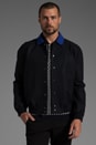 view 1 of 7 Bomber Jacket w/ Detachable Collar in Navy