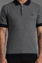 view 4 of 5 Knitted Jacquard Fred Perry Shirt Polo in Navy