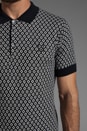 view 5 of 5 Knitted Jacquard Fred Perry Shirt Polo in Navy