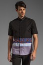 view 1 of 5 Short Sleeve Shirt w/ Contrast Panels in Black