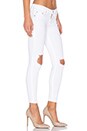 view 2 of 3 Mid Rise Capri in White with Holes