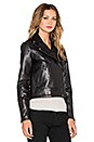 view 3 of 5 BLOUSON EN CUIR CHRYSTIE in Black