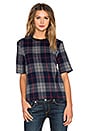 view 1 of 4 Austin Top in Charcoal Plaid