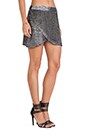 view 2 of 3 Embellished Cross Over Mini Skirt in Black