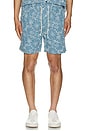 view 4 of 5 Logan Shorts in Multi Blue Sunflower