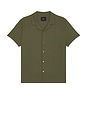 view 1 of 4 Amalfi Button Down Camp Shirt in Olive Seersucker