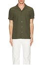 view 4 of 4 Amalfi Button Down Camp Shirt in Olive Seersucker