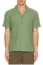 view 4 of 4 Tyler Button Down Camp Shirt in Green Dots