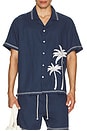 view 4 of 5 Gibson Shirt in Navy White Palm