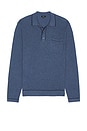 view 1 of 4 Fenton Long Sleeve Polo in Blue Melange