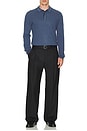 view 4 of 4 Fenton Long Sleeve Polo in Blue Melange