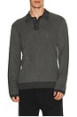 view 1 of 5 Herrington Long Sleeve Polo in Charcoal Herringbone Melange