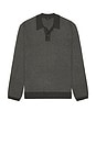 view 4 of 5 Herrington Long Sleeve Polo in Charcoal Herringbone Melange