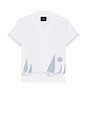view 4 of 5 Gibson Short Sleeve Shirt in White Sail Horizon