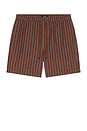 view 4 of 5 La Brea Short in Rust Navy Stripe
