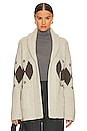 view 1 of 4 Silas Cardigan in Oatmeal Argyle