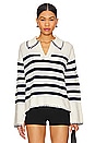 view 1 of 4 Athena Sweater in Ivory Navy Stripe