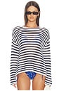 view 2 of 5 Evangeline Top in Ivory & Navy Stripe