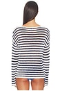 view 4 of 5 Evangeline Top in Ivory & Navy Stripe