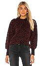view 1 of 4 Genevieve Sweater in Burgundy Mixed Animal