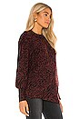 view 2 of 4 Genevieve Sweater in Burgundy Mixed Animal