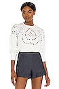 view 1 of 4 Alice Sweatshirt in White Eyelet Embroidery