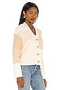 view 2 of 4 Reese Cardigan in Cream Patchwork Cable