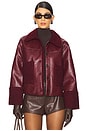 view 1 of 5 VESTE DÉTAIL MOUTONNÉ DRIA in Maroon Shearling