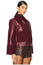 view 3 of 5 VESTE DÉTAIL MOUTONNÉ DRIA in Maroon Shearling