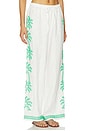 view 3 of 7 Emmie Pants in Emerald Palms Embroidery