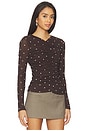view 2 of 4 Georgina Top in Cocoa Polka Dots