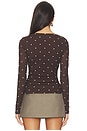 view 3 of 4 Georgina Top in Cocoa Polka Dots
