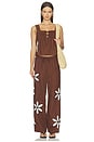 view 4 of 5 Calais Top in Cocoa Floral Embroidery
