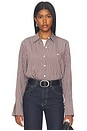 view 1 of 5 Beck Top in Hickory Indigo Stripe