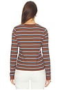 view 4 of 4 Davie Long Sleeve Tee in Mocha Stripe