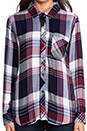 view 4 of 5 Hunter Button Down in Wine/White in Wine & White
