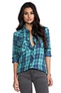 view 1 of 6 Kendra Button Down in Mint & Slate