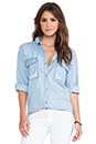view 1 of 5 Brendan Boyfriend Denim Button Down in Distressed Wash