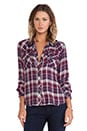 view 1 of 5 Kendra Button Down in Maroon & Gray